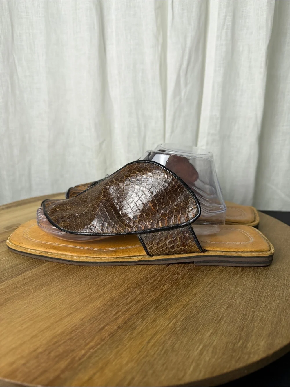Brown Snakeskin Men’s Slide Sandals